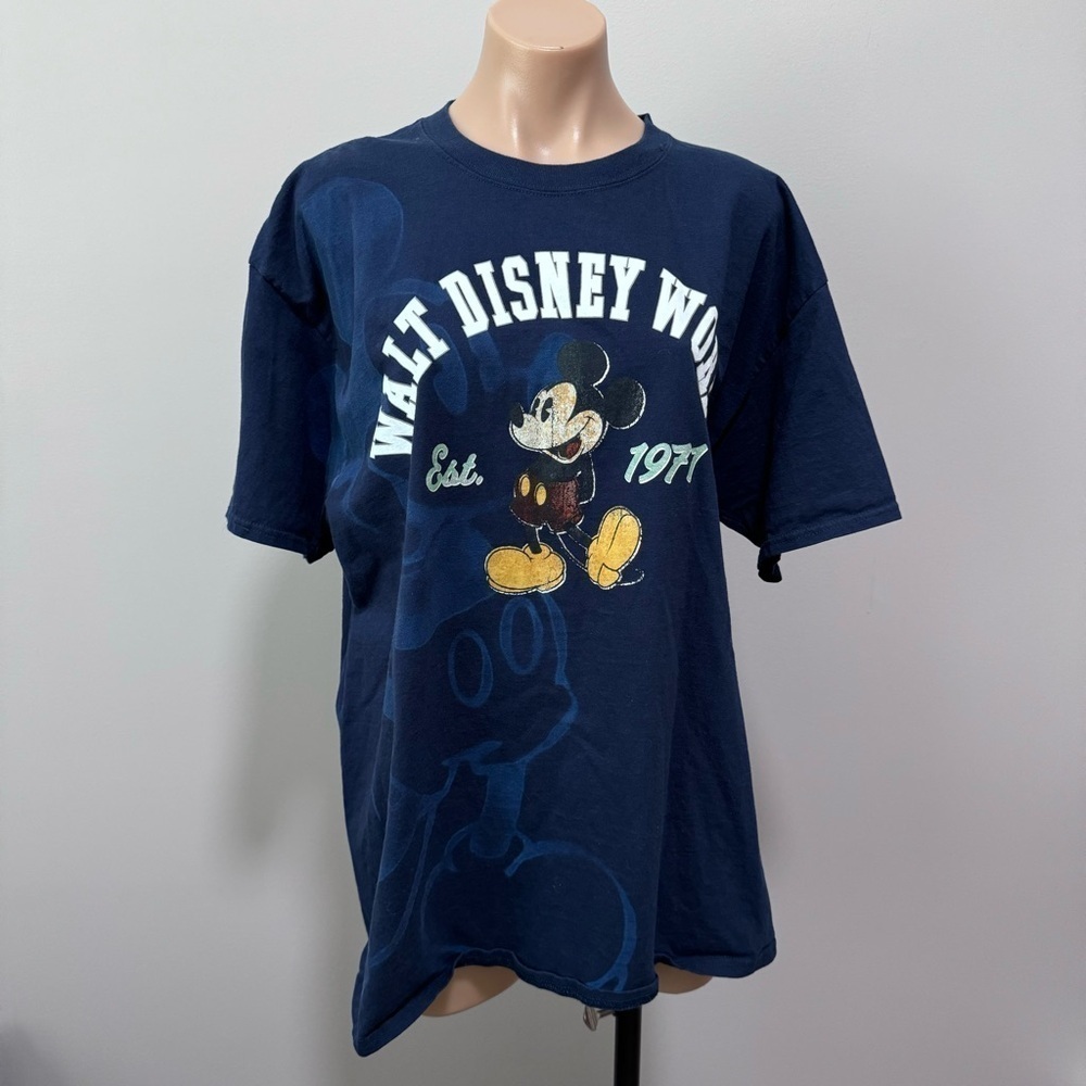 Walt Disney World Mickey Mouse Blue Dye Tshirt Unisex XL EST. 1971 Vintage